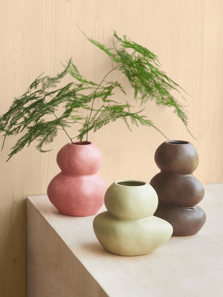 Multicolour Ceramic Pebble Vases - Image 1 of 5