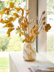 Abstract Ceramic Hand Printed Vase - Bild 1 von 3