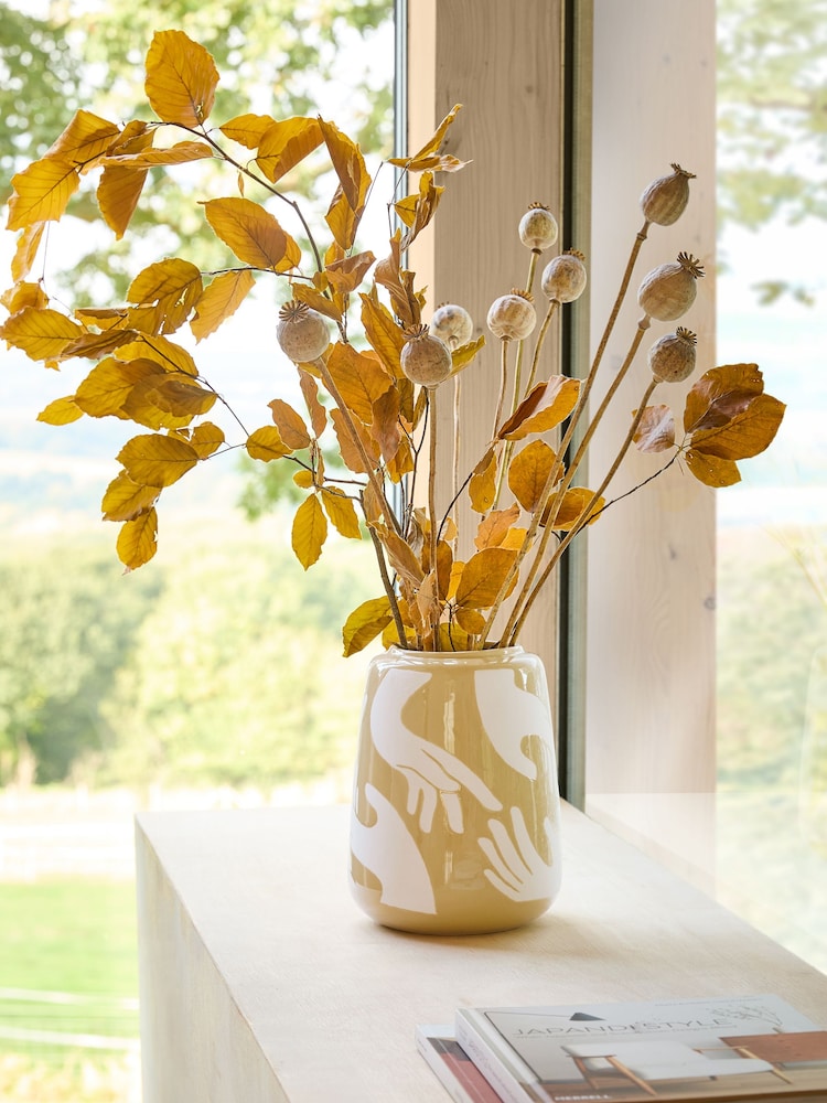 Abstract Ceramic Hand Printed Vase - Bild 1 von 3