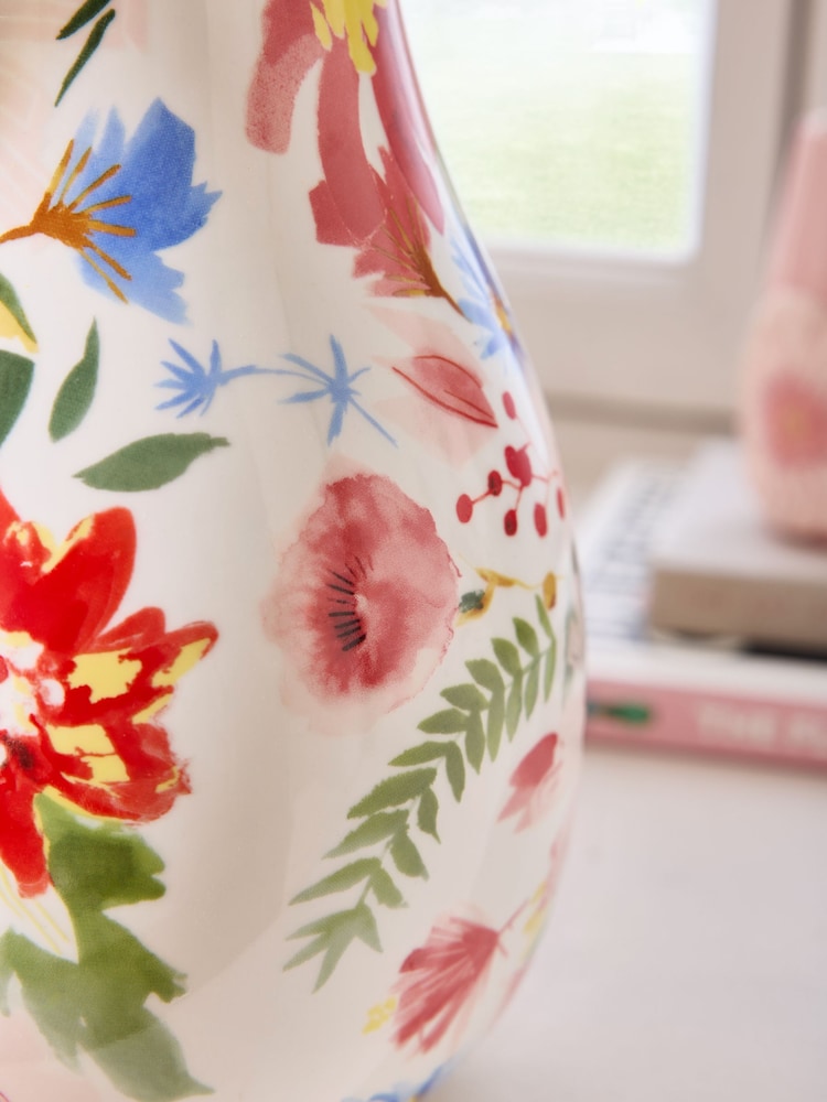 Vaso cerâmico com estampa floral - Imagem 2 de 5
