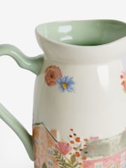 White/Pink House Scene Jug Vase - Image 7 of 7