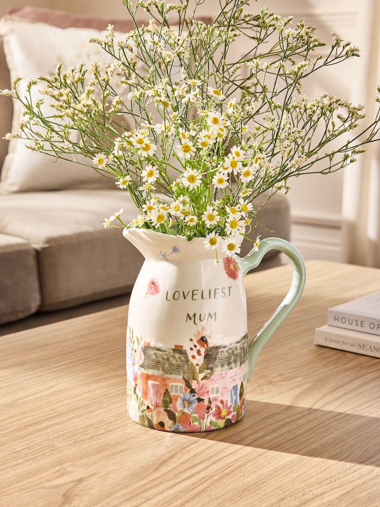 Keramik Loveliest Mum House Scene Kanna Vas - Bild 1 av 4