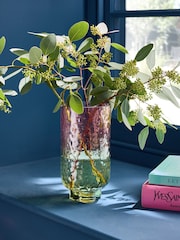 Pink/Green Ombre Textured Glass Vase - Image 1 of 3