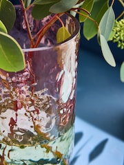 Pink/Green Ombre Textured Glass Vase - Image 2 of 3