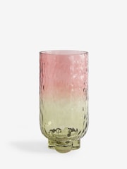 Pink/Green Ombre Textured Glass Vase - Image 3 of 3
