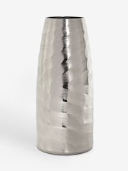 Silver Medium Metal Textured Vase - Image 3 of 4