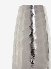 Silver Medium Metal Textured Vase - Image 4 of 4