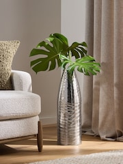 Silver Extra Large Metal Textured Vase - Image 1 of 4
