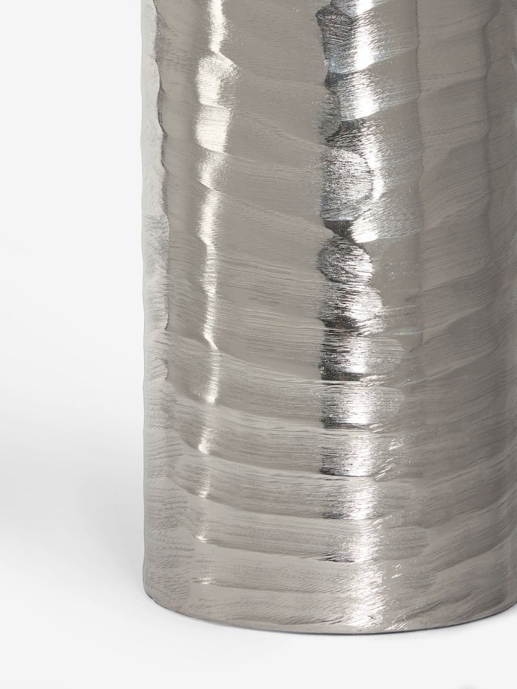 Silver Extra Large Metal Textured Vase - Image 4 of 4
