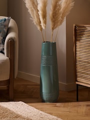 Blue XL Embossed Ceramic Vase - Image 1 of 4