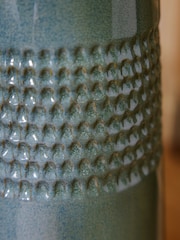 Blue XL Embossed Ceramic Vase - Image 2 of 4