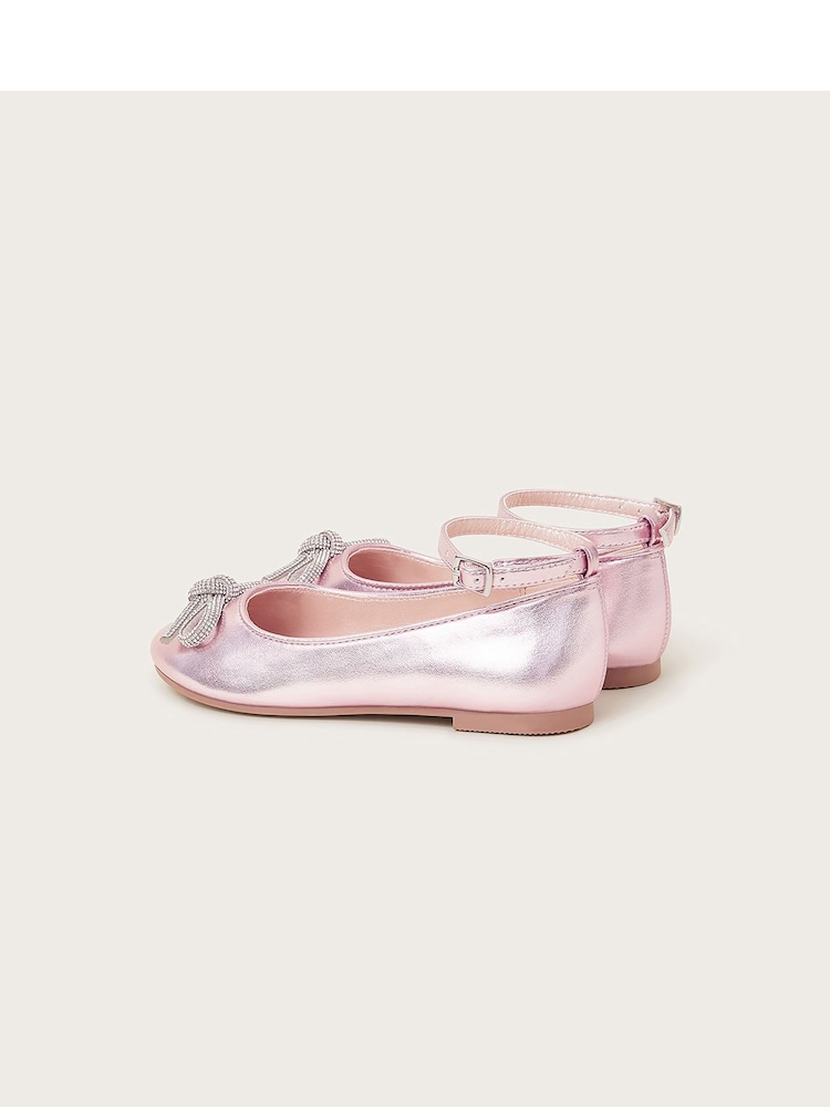 Monsoon Purple Bow Embellished Ballet Flats - Image 2 of 3