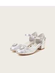 Monsoon Silver Pleated Two Part Heels - Image 1 of 2
