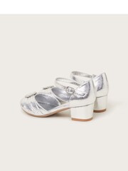 Monsoon Silver Pleated Two Part Heels - Image 2 of 2