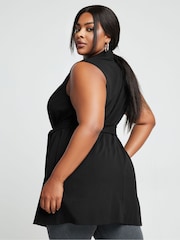 Черный - Коричневый блейзер без рукавов Yours Curve LIMITED COLLECTION Curve - Изображение 3 из 5