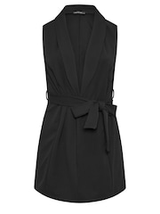 Черный - Коричневый блейзер без рукавов Yours Curve LIMITED COLLECTION Curve - Изображение 5 из 5