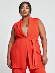 Оранжевый - Коричневый блейзер без рукавов Yours Curve LIMITED COLLECTION Curve - Изображение 1 из 6
