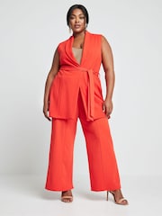 Оранжевый - Коричневый блейзер без рукавов Yours Curve LIMITED COLLECTION Curve - Изображение 2 из 6