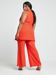 Оранжевый - Коричневый блейзер без рукавов Yours Curve LIMITED COLLECTION Curve - Изображение 5 из 6