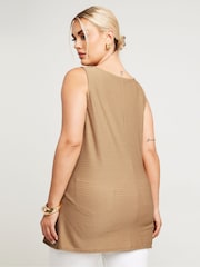 Yours Curve Gold LIMITED COLLECTION Textured Cowl Neck Top - Image 3 of 5