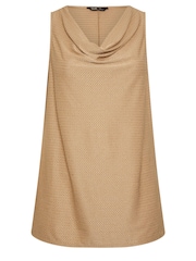 Yours Curve Gold LIMITED COLLECTION Textured Cowl Neck Top - Image 5 of 5