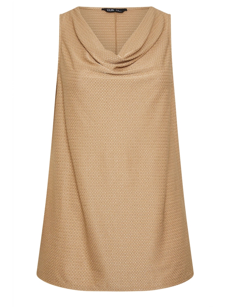 Yours Curve Gold LIMITED COLLECTION Textured Cowl Neck Top - Image 5 of 5