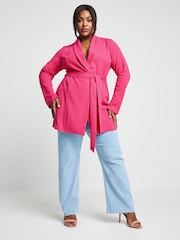 Yours Curve Pink Limited Collection Blazer - Image 2 of 6