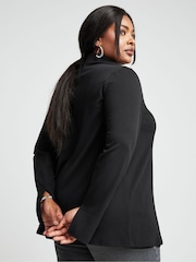 Yours Curve Black LIMITED COLLECTION  Bow Front Split Sleeve Top - Image 3 of 5