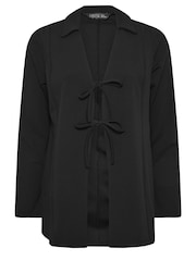 Yours Curve Black LIMITED COLLECTION  Bow Front Split Sleeve Top - Image 5 of 5