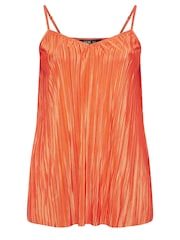 Yours Curve Orange Plisse Cami Top - Image 5 of 5