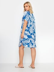 Yours Curve Blue Abstract Print Tunic Dress - Image 3 of 5