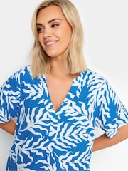 Yours Curve Blue Abstract Print Tunic Dress - Image 4 of 5