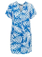 Yours Curve Blue Abstract Print Tunic Dress - Image 5 of 5