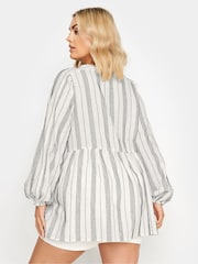 Yours Curve White Contrast Stitch 100% Cotton Blouse - Image 4 of 6
