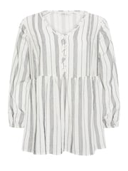 Yours Curve White Contrast Stitch 100% Cotton Blouse - Image 6 of 6