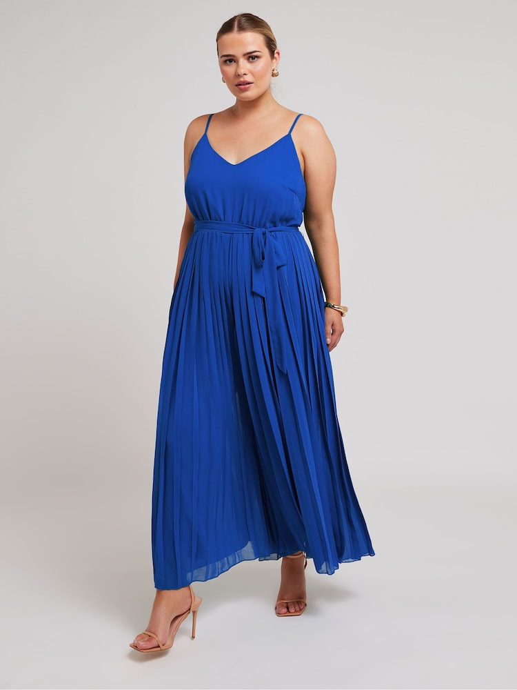 Azul - Yours Curve Pleated Jumpsuit - Imagen 1 de 5