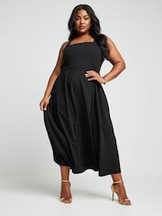 Yours Curve Black Halter Neck Midaxi Dress - Image 2 of 5