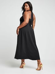 Yours Curve Black Halter Neck Midaxi Dress - Image 3 of 5