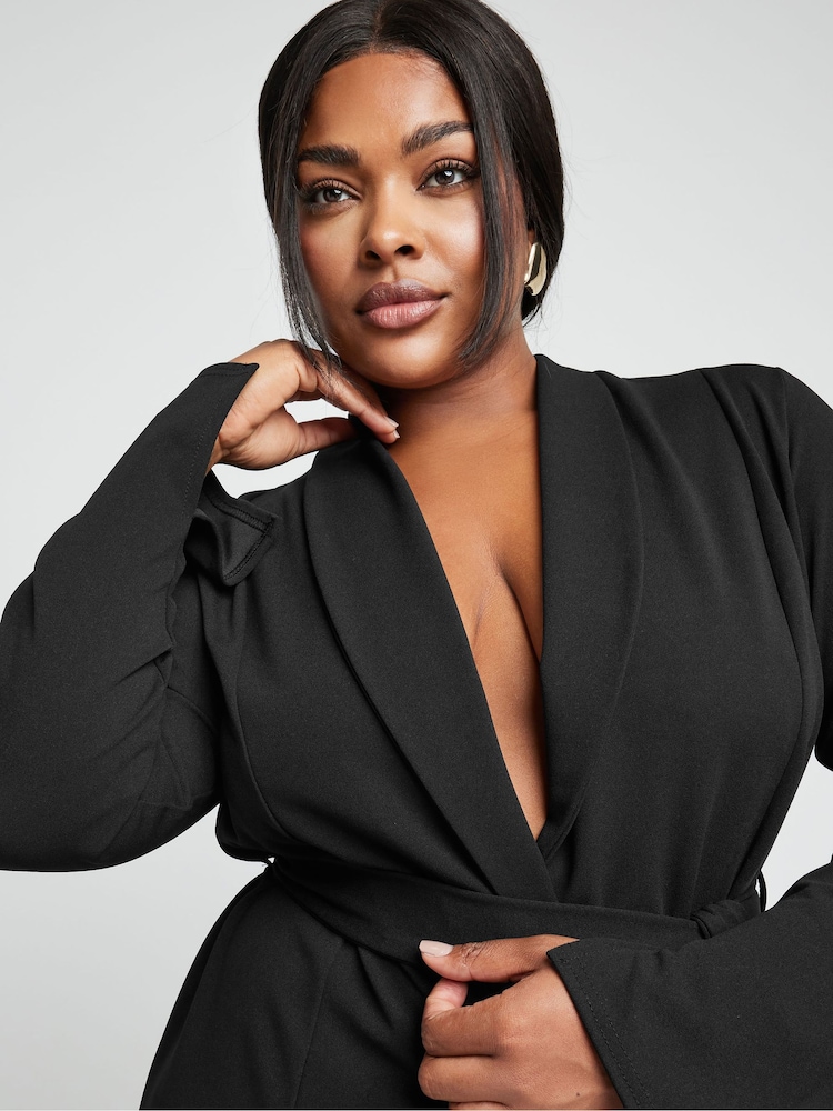 Yours Curve Black Limited Collection Blazer - Image 3 of 5