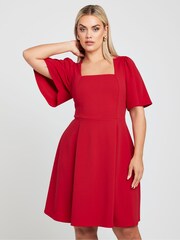 Yours Curve Red LIMITED COLLECTION Curve Black Angel Sleeve Mini Dress - Image 5 of 6