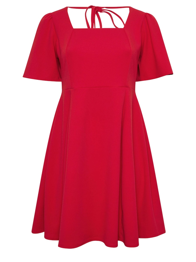 Yours Curve Red LIMITED COLLECTION Curve Black Angel Sleeve Mini Dress - Image 6 of 6