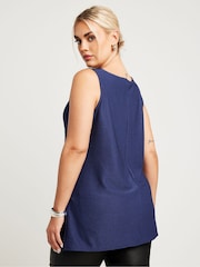 Yours Curve Blue LIMITED COLLECTION Textured Cowl Neck Top - Image 3 of 5