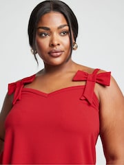 Yours Curve Red Limited Collection Curve Bow Detail Cami Top - Image 4 of 5