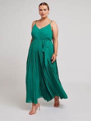 Verde - Yours Curve Pleated Jumpsuit - Imagen 1 de 5