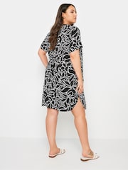 Yours Curve Black Abstract Print Tunic Dress - Image 3 of 5