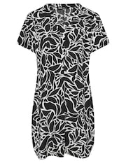 Yours Curve Black Abstract Print Tunic Dress - Image 5 of 5