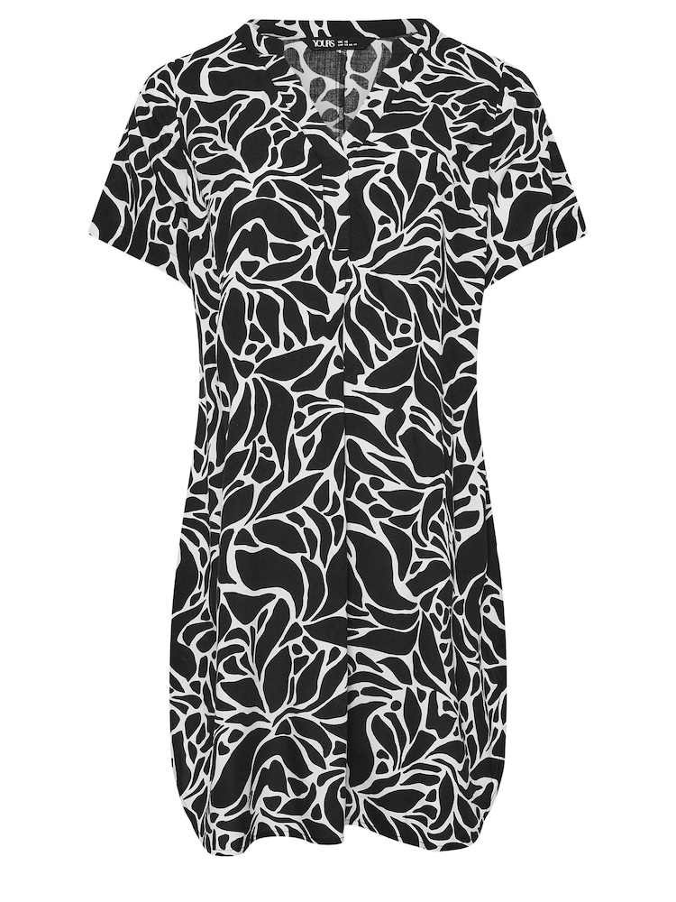 Yours Curve Black Abstract Print Tunic Dress - Image 5 of 5