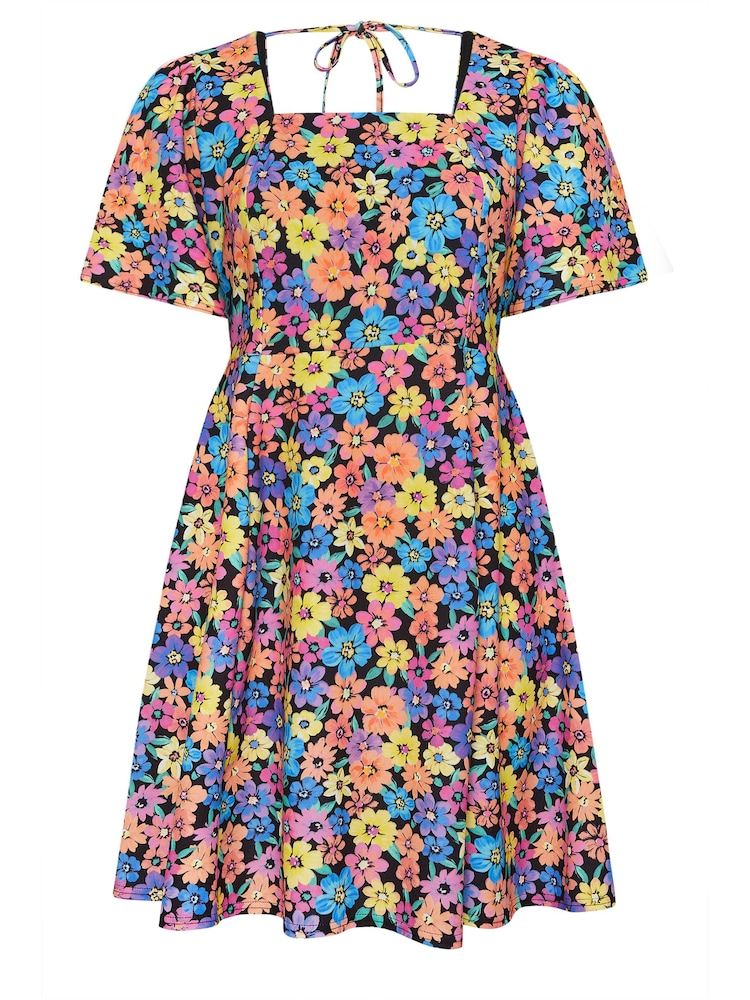 Minivestido con mangas de ángel y estampado floral LIMITED COLLECTION de Yours Curve - Imagen 5 de 5 Minivestido con mangas de ángel y estampado floral LIMITED COLLECTION de Yours Curve - Imagen 5 de 5