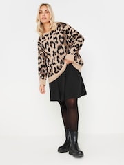 Yours Curve Black 6 Panel Flippy Short Skirt - Image 1 of 5