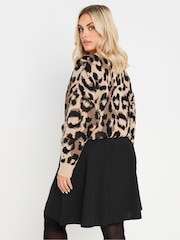 Yours Curve Black 6 Panel Flippy Short Skirt - Image 3 of 5